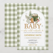 Sage Gingerbread Cacaobabyshower Kaart (Voorkant / Achterkant)