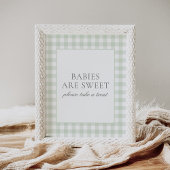Sage Gingham Baby shower Baby's zijn lief teken Poster