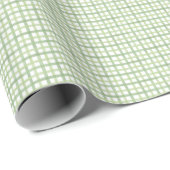 Sage Gingham Baby Shower Cadeaupapier (Rol Hoek)