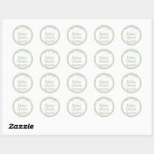Sage Gingham Baby Shower Favor Sticker (Vel)