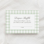 Sage Gingham Baby shower Luier Raffle Ticket Informatiekaartje<br><div class="desc">Nodig vrienden en familie uit om deel te nemen aan een luierloterij met dit elegante wijze gingham baby shower luierloterij ticket.</div>