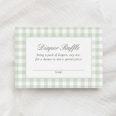 Sage Gingham Baby shower Luier Raffle Ticket Informatiekaartje