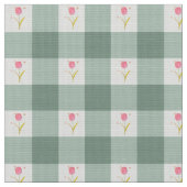Sage Gingham Bloemenstof per Yard Stof (Close Up)