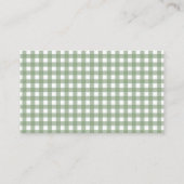 Sage Gingham boeken voor Baby shower Informatiekaartje (Achterkant)