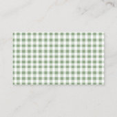 Sage Gingham boeren markt boeken voor Baby shower Informatiekaartje (Achterkant)