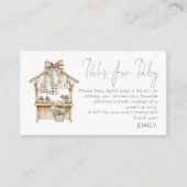 Sage Gingham boeren markt boeken voor Baby shower Informatiekaartje (Voorkant)