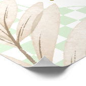 Sage Gingham Boho Daisy Goose Baby Shower Welkom Poster (Hoek)