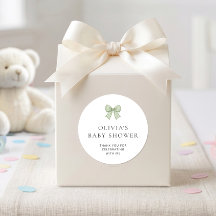 Sage Gingham Boog Bedankt Baby Shower