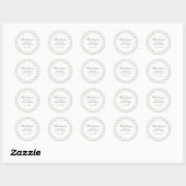 Sage Gingham Boy Baby shower Ronde Sticker (Vel)