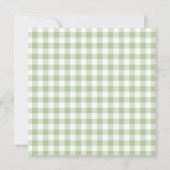 Sage Gingham Country Wedding Kaart (Achterkant)