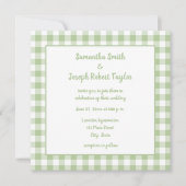 Sage Gingham Country Wedding Kaart (Voorkant)