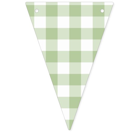 Sage Gingham Country Wedding Vlaggetjes (Tweede vlag)