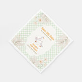 Sage Gingham Daisy Boho Silly Goose Baby Shower Servet (Hoek)