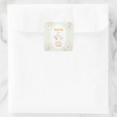 Sage Gingham Daisy Boho Silly Goose Baby Shower Vierkante Sticker (Tas)