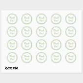 Sage Gingham dank je Ronde Sticker (Vel)