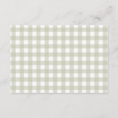 Sage Gingham Dwaze Gans Luiers Raffle Informatiekaartje (Achterkant)