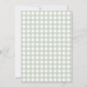 Sage Gingham en Bow Baby shower Kaart (Achterkant)