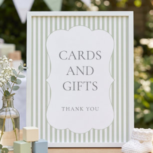 Sage Gingham Geschulpte Rand Welkom Baby Borrel Poster