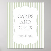 Sage Gingham Geschulpte Rand Welkom Baby Borrel Poster (Voorkant)