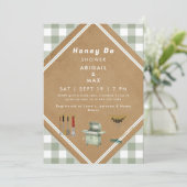 Sage Gingham Honey Do Douche II Kaart (Staand voorkant)