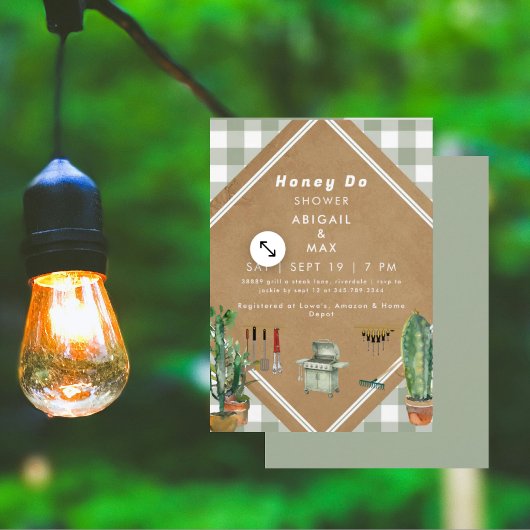 Sage Gingham Honey Do Douche Kaart
