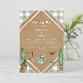 Sage Gingham Honey Do Douche Kaart (Staand voorkant)