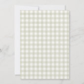 Sage Gingham Konijn Baby Shower Kaart (Achterkant)