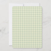 Sage Gingham Konijn Baby Shower Uitnodiging (Achterkant)