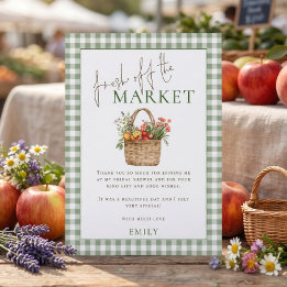 Sage Gingham Market Bruiloft Dank Je Kaart