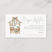 Sage Gingham Market Luier Raffle Baby shower Informatiekaartje (Voorkant)