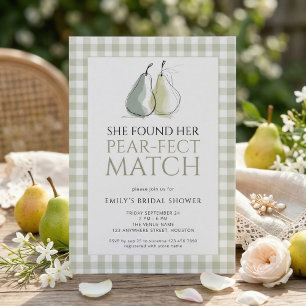 Sage Gingham Peren Perfecte Match Bruidsmeisjesfee Kaart