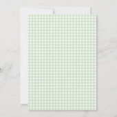 Sage Gingham Peter het Konijn Monogram Baby shower Kaart (Achterkant)