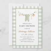 Sage Gingham Schattige Boho Babykleding Baby showe Kaart (Voorkant)