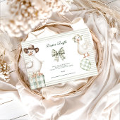 Sage Gingham Silly Goose Diapper Raffle Informatiekaartje