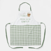 Sage Gingham Vers Fris van de Markt Bruidsdiner Schort (Voorkant)