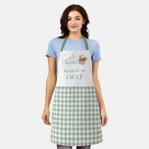 Sage Gingham Vers Fris van de Markt Bruidsdiner Schort