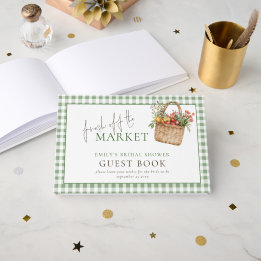Sage Gingham Vers rechtstreeks van de Markt Bruids Gastenboek