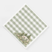 Sage Gingham Waterverf Camping Servet (Hoek)