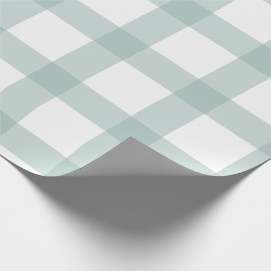 Sage Gingham Wrapping Paper Cadeaupapier (Hoek)