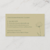 Sage Gold Blush Dandelion Flower Hands Visitekaartje (Achterkant)