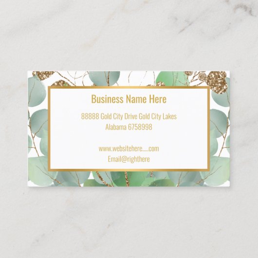 SAGE GOLD BOTANICAL VISITEKAARTJE (Achterkant)