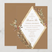 Sage Gold Diamond Herfst Season Vrijgezellenfeest Kaart (Voorkant / Achterkant)