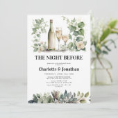 Sage & Gold Elegant Greenery Rehearsal Dinner Kaart (Staand voorkant)