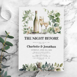 Sage & Gold Elegant Greenery Rehearsal Dinner Kaart