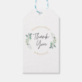 Sage gold eucalyptus geometric greenery wedding  cadeaulabel (Voorkant)