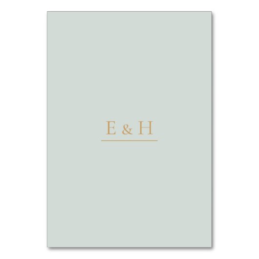 Sage gold eucalyptus geometric wedding table sign kaart (Achterkant)