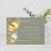 Sage & Gold Feestelijk Kerstfeest Kaart (Staand voorkant)