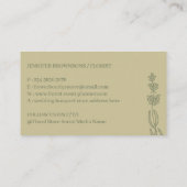 Sage Gold Florist Botanische Handen vasthouden Visitekaartje (Achterkant)