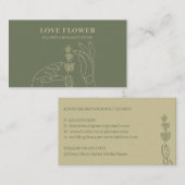 Sage Gold Florist Botanische Handen vasthouden Visitekaartje (Voorkant / Achterkant)