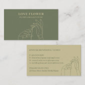 Sage Gold Florist Handgetekend botanisch Visitekaartje (Voorkant / Achterkant)